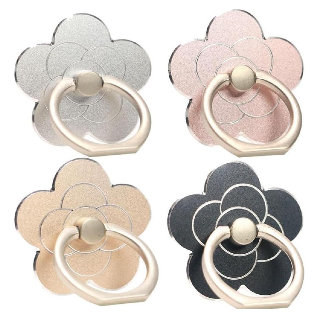 Soporte de Anillo para Teléfono Celular Geettcaifu 4 Pcs Flor