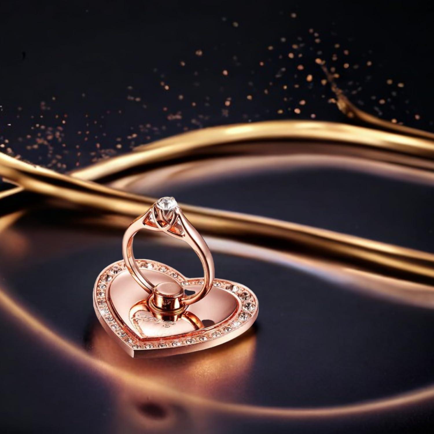 Soporte de Anillo para Teléfono Móvil Oro Rosa Ajustable 360°