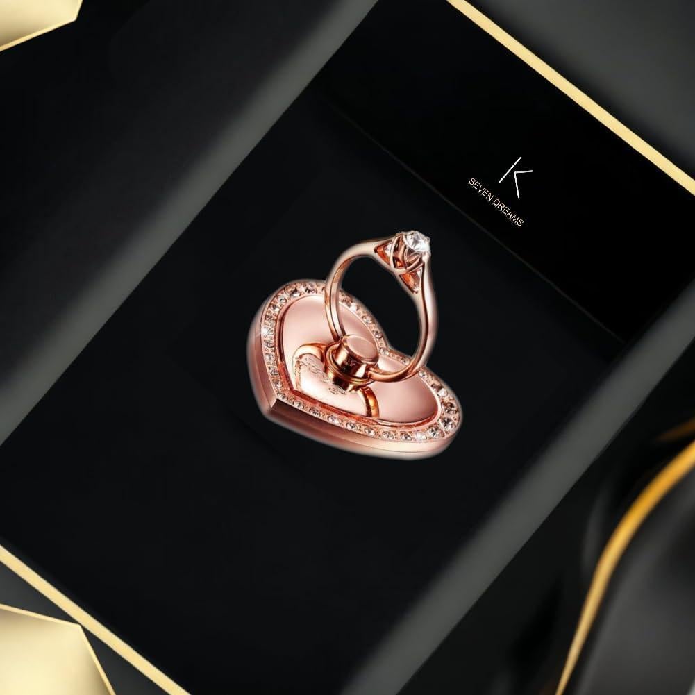 Soporte de Anillo para Teléfono Móvil Oro Rosa Ajustable 360°