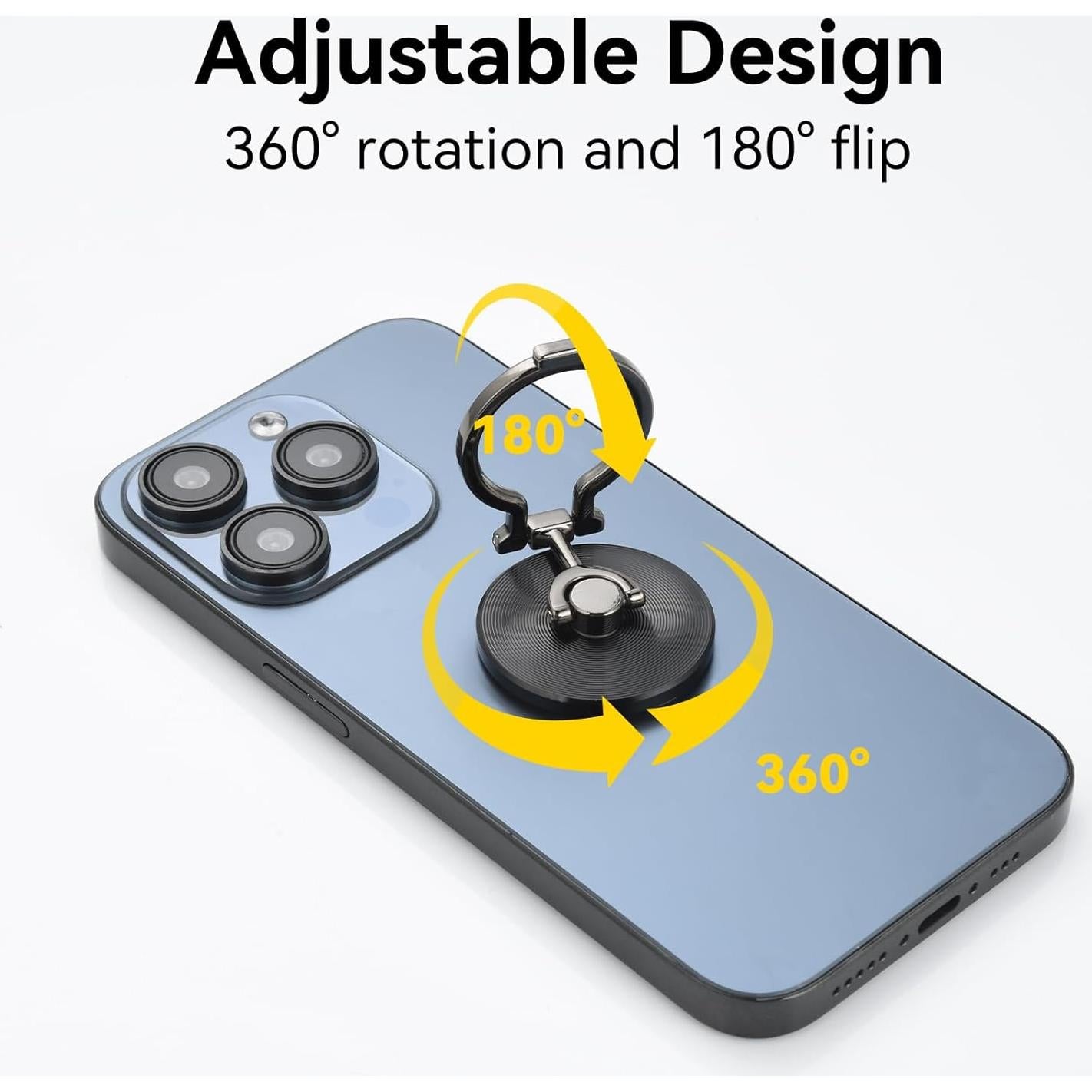 Soporte para Anillo de Teléfono Aceyoon Negro 360° Ajustable