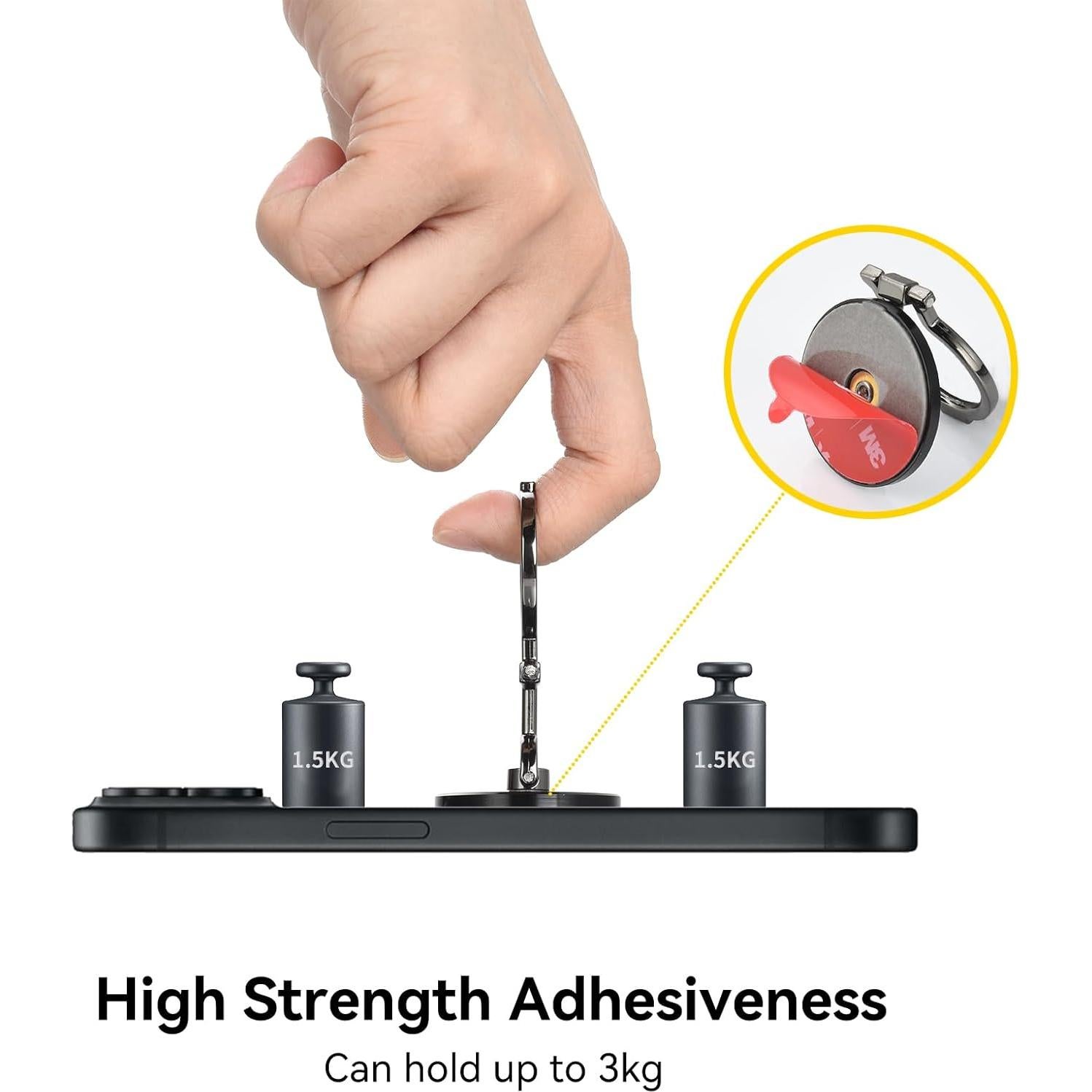 Soporte para Anillo de Teléfono Aceyoon Negro 360° Ajustable