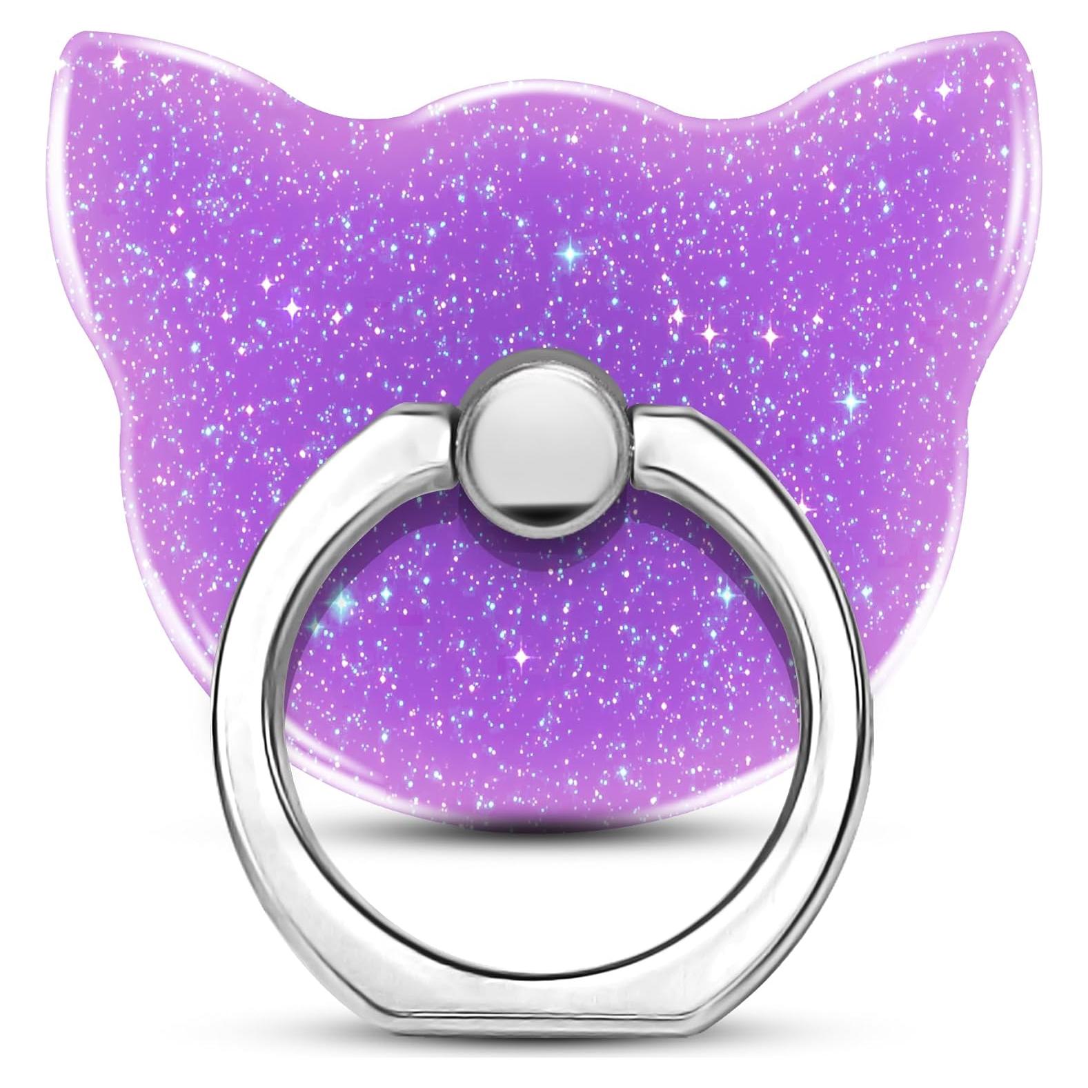 Soporte de Anillo para Teléfono TACOMEGE Gato Púrpura