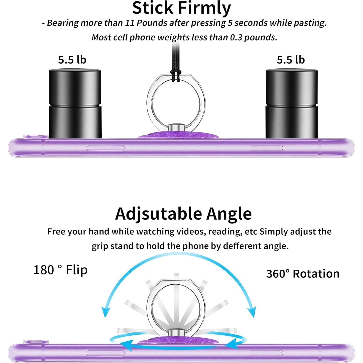 Soporte de Anillo para Teléfono TACOMEGE Gato Púrpura