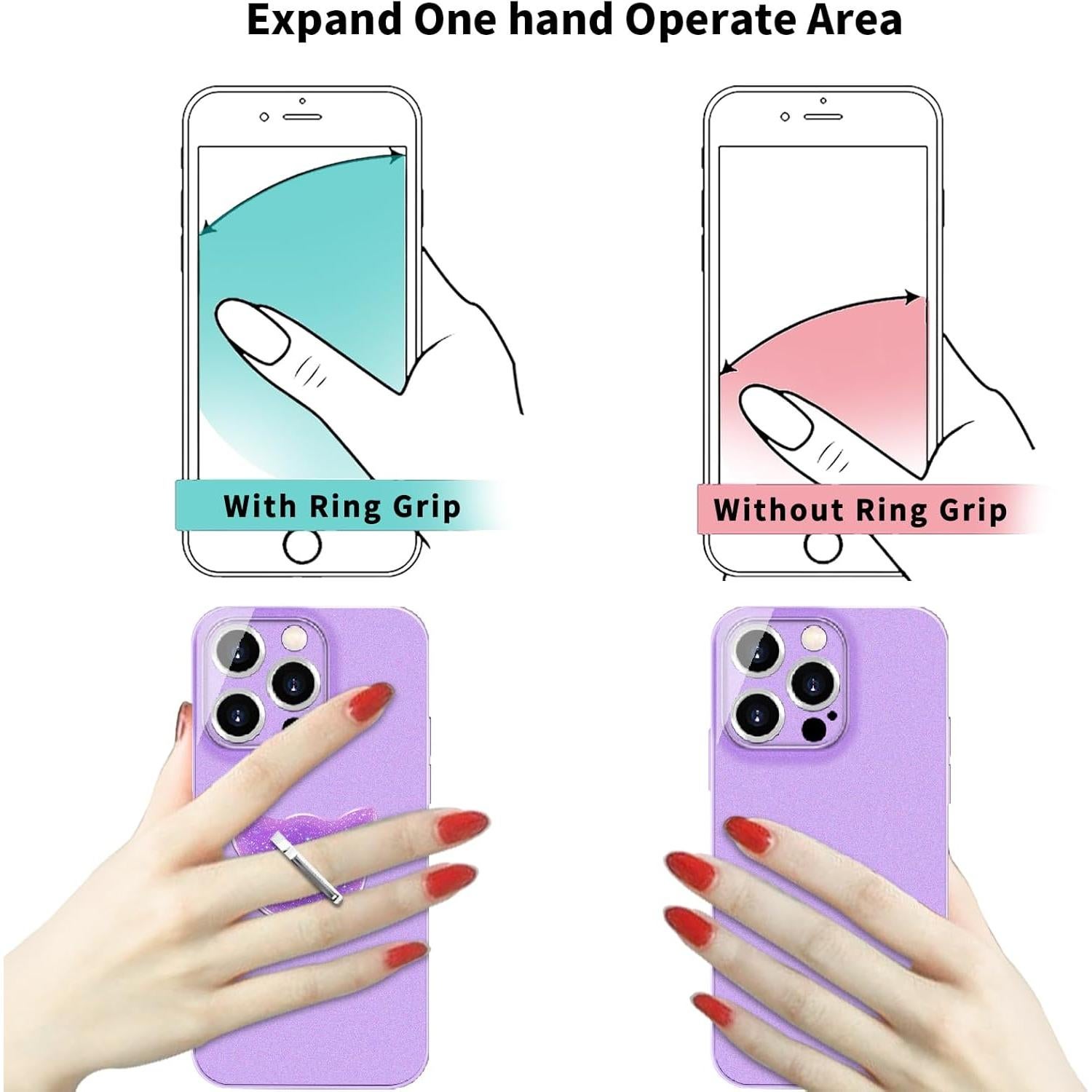 Soporte de Anillo para Teléfono TACOMEGE Gato Púrpura