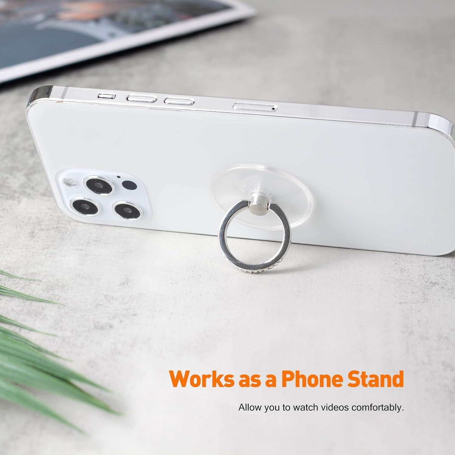 Soporte para anillo de teléfono Wansurs redondo ajustable 360°