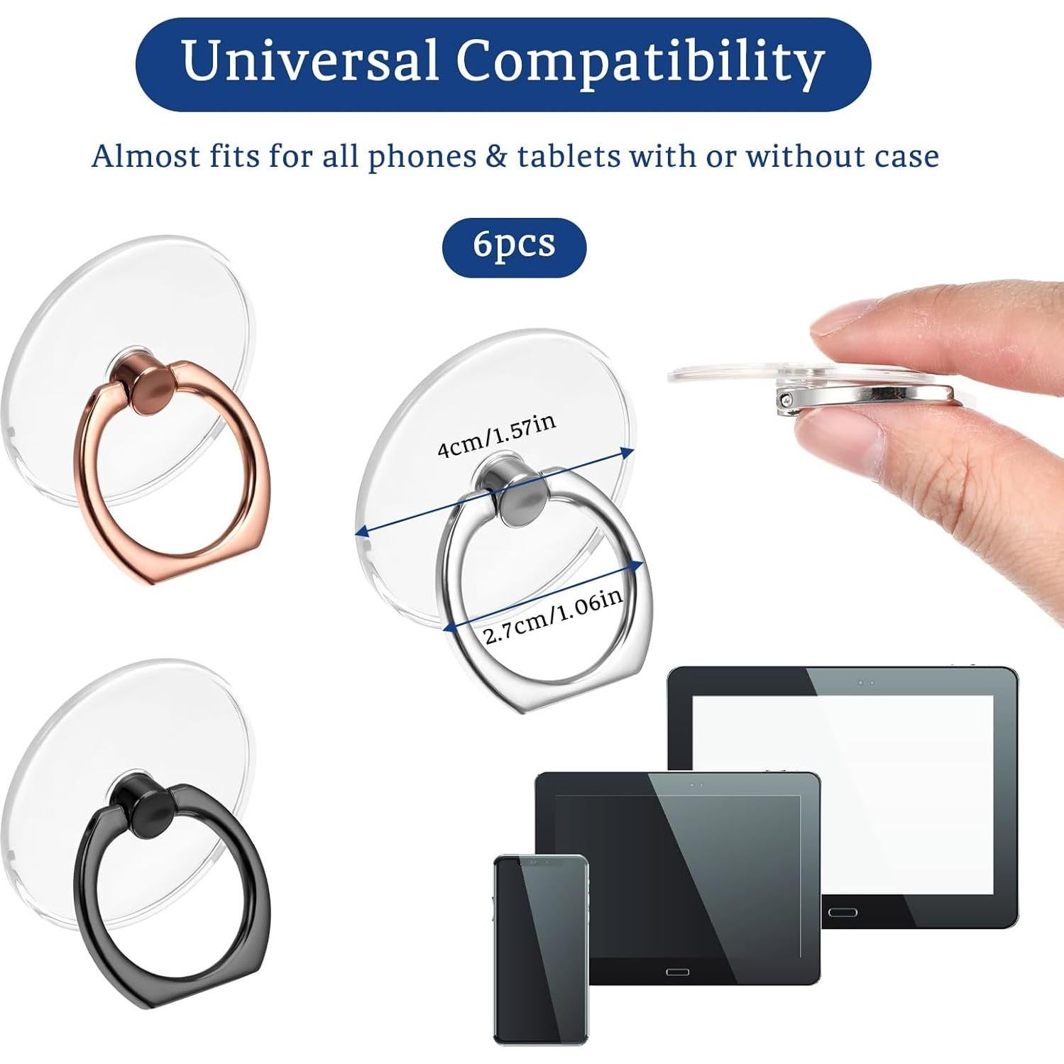 Soporte de Anillo para Teléfono Molain 6 Pcs 360° Rotación