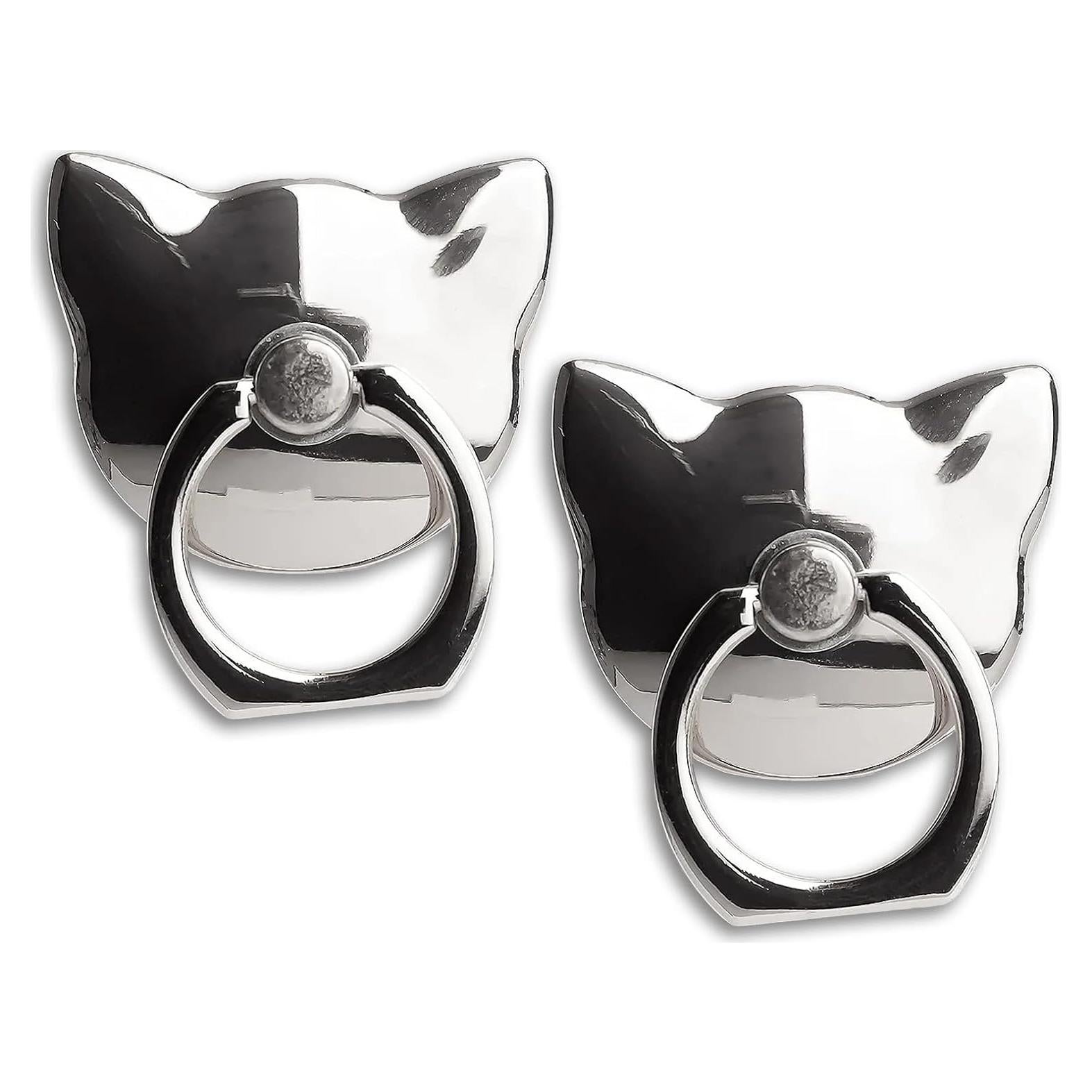 Soporte de Anillo para Teléfono Móvil Wansurs 360° Plata - 2 Paquetes