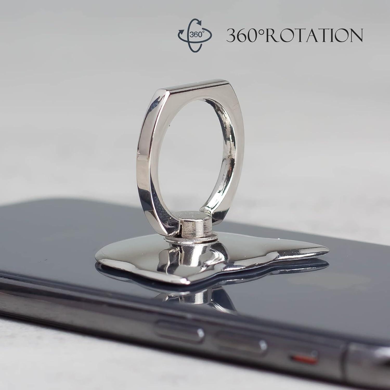 Soporte de Anillo para Teléfono Móvil Wansurs 360° Plata - 2 Paquetes
