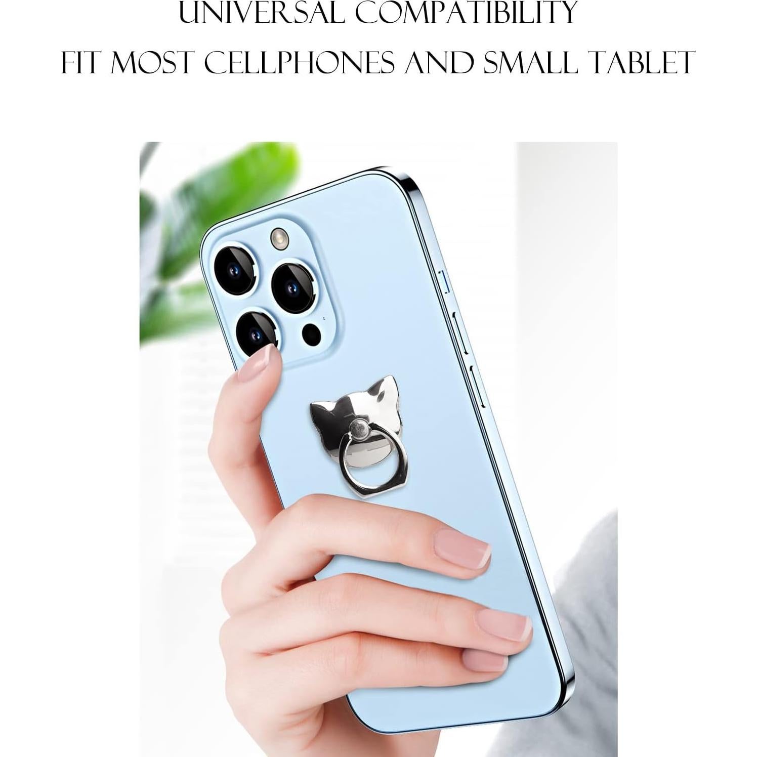 Soporte de Anillo para Teléfono Móvil Wansurs 360° Plata - 2 Paquetes