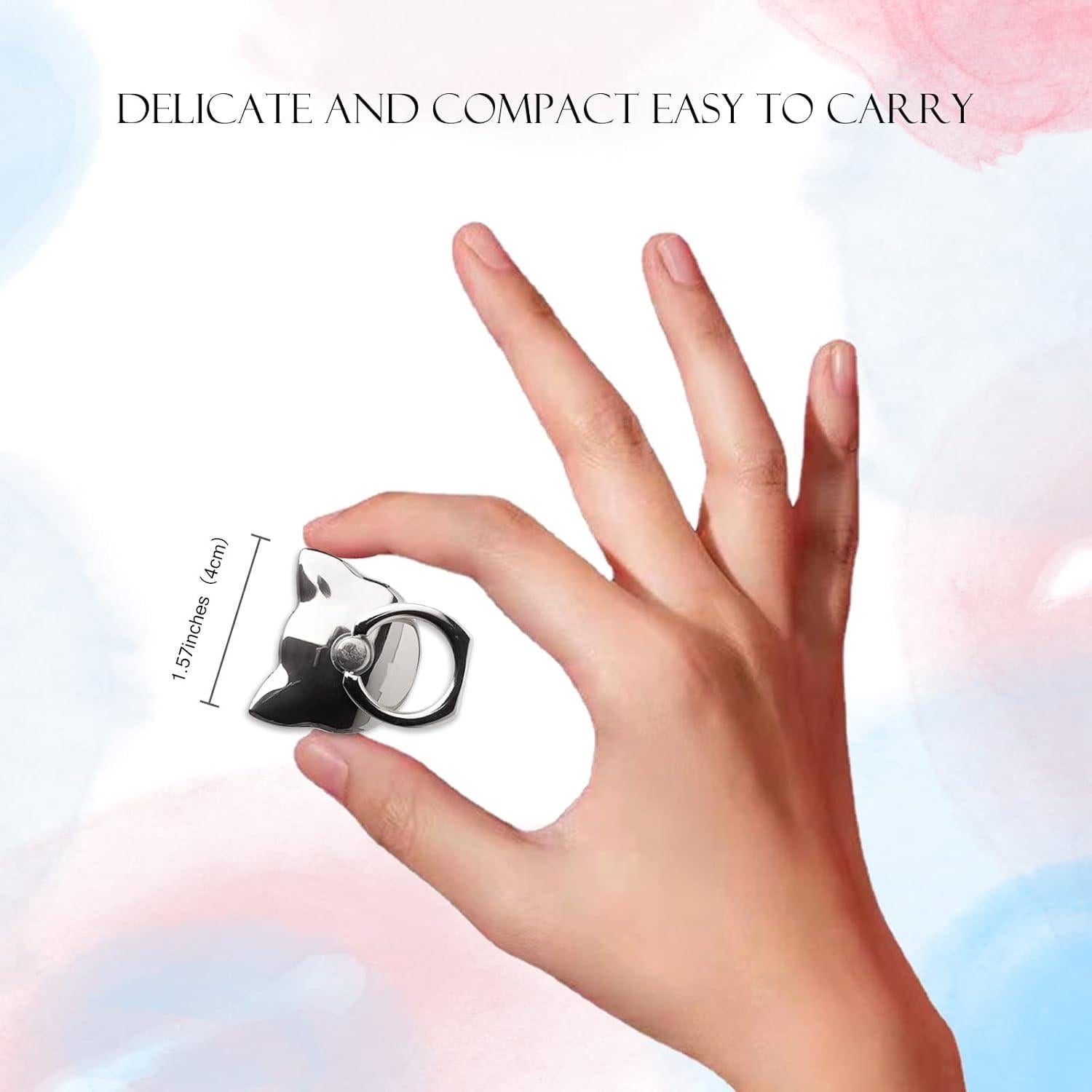 Soporte de Anillo para Teléfono Móvil Wansurs 360° Plata - 2 Paquetes