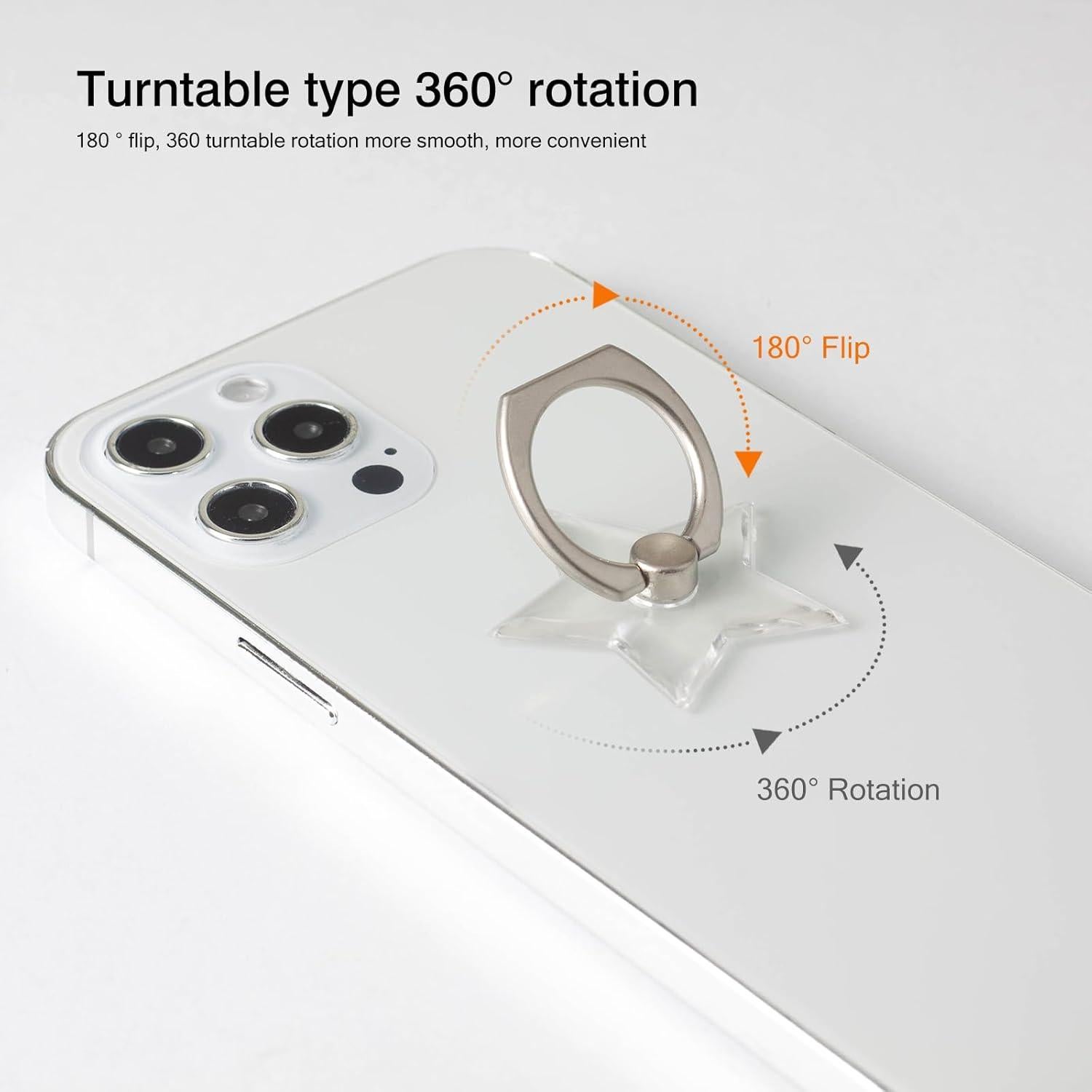 Soporte para anillo de dedo Wansurs transparente 360° ajustable