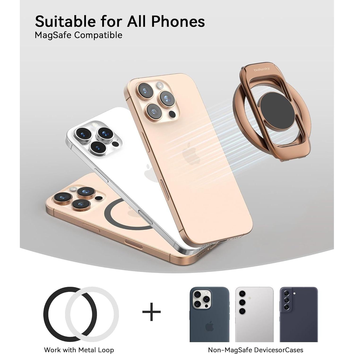 Soporte Magnético Doflyesky para Teléfono MagSafe Marrón