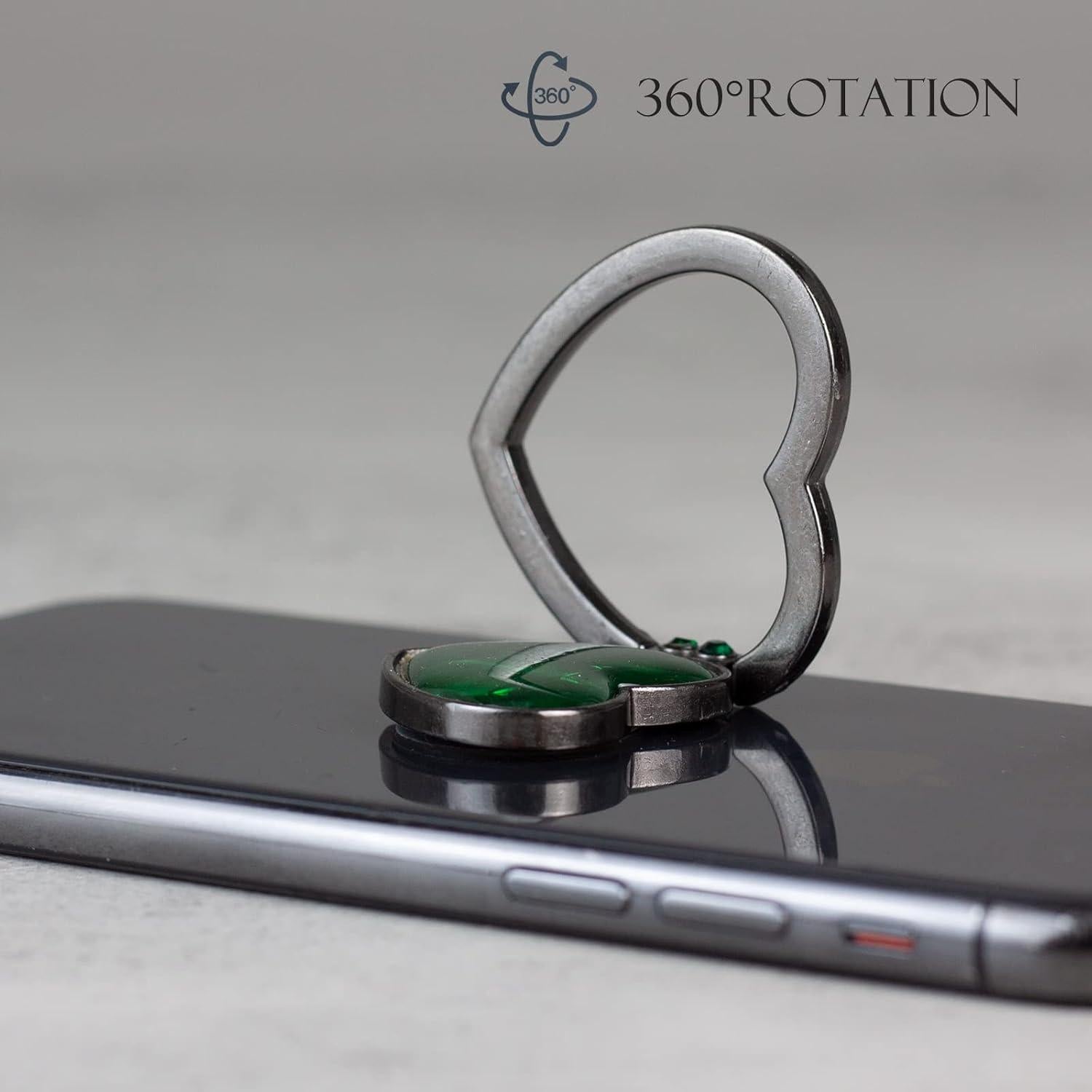 Soporte de Anillo para Teléfono Wansurs Corazón Brillante 2 Pcs