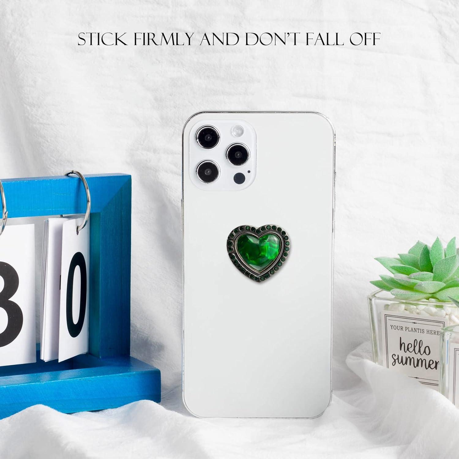 Soporte de Anillo para Teléfono Wansurs Corazón Brillante 2 Pcs