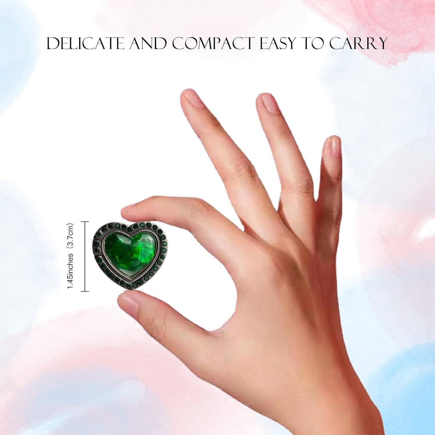 Soporte de Anillo para Teléfono Wansurs Corazón Brillante 2 Pcs