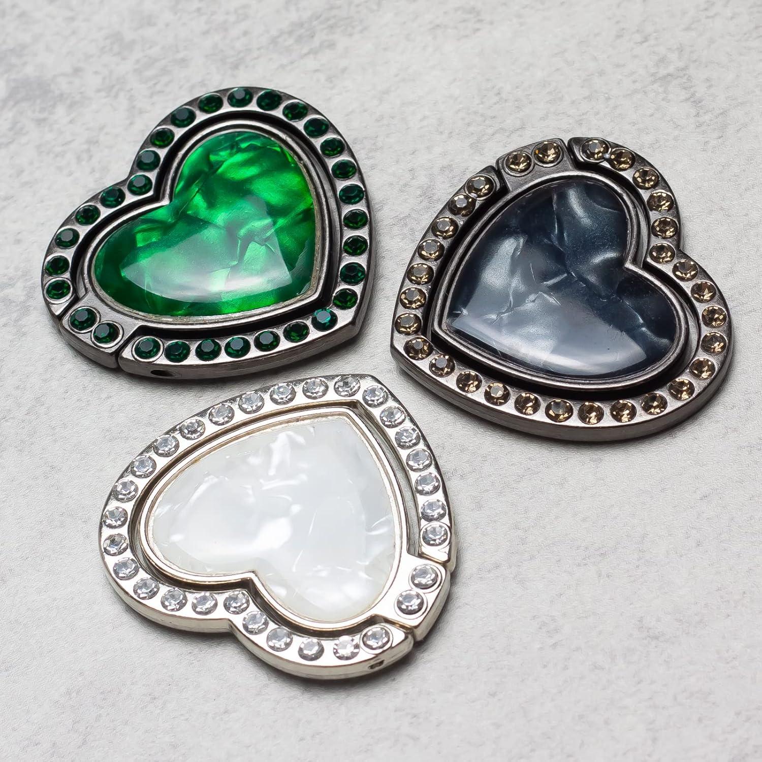 Soporte de Anillo para Teléfono Wansurs Corazón Brillante 2 Pcs