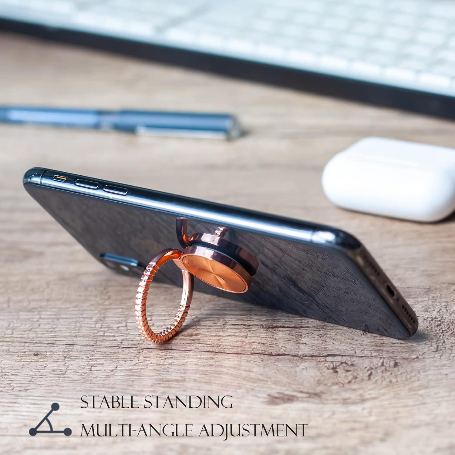 Soporte de Anillo para Teléfono Wansurs 2 Paquetes 360° Dorado Rosa