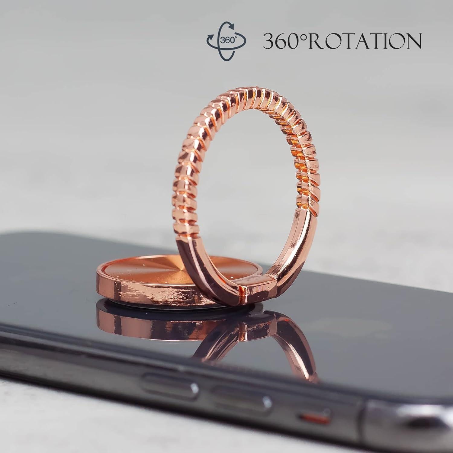 Soporte de Anillo para Teléfono Wansurs 2 Paquetes 360° Dorado Rosa