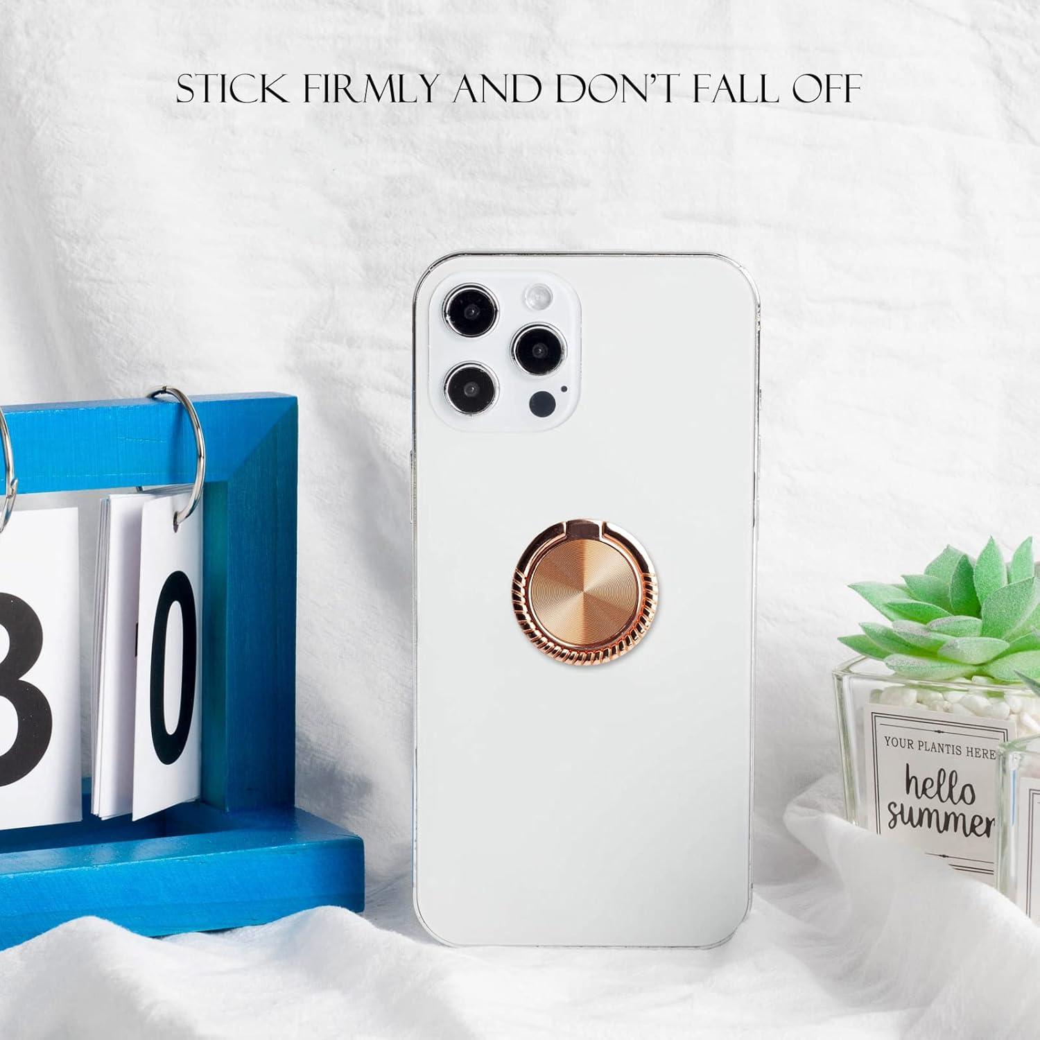 Soporte de Anillo para Teléfono Wansurs 2 Paquetes 360° Dorado Rosa