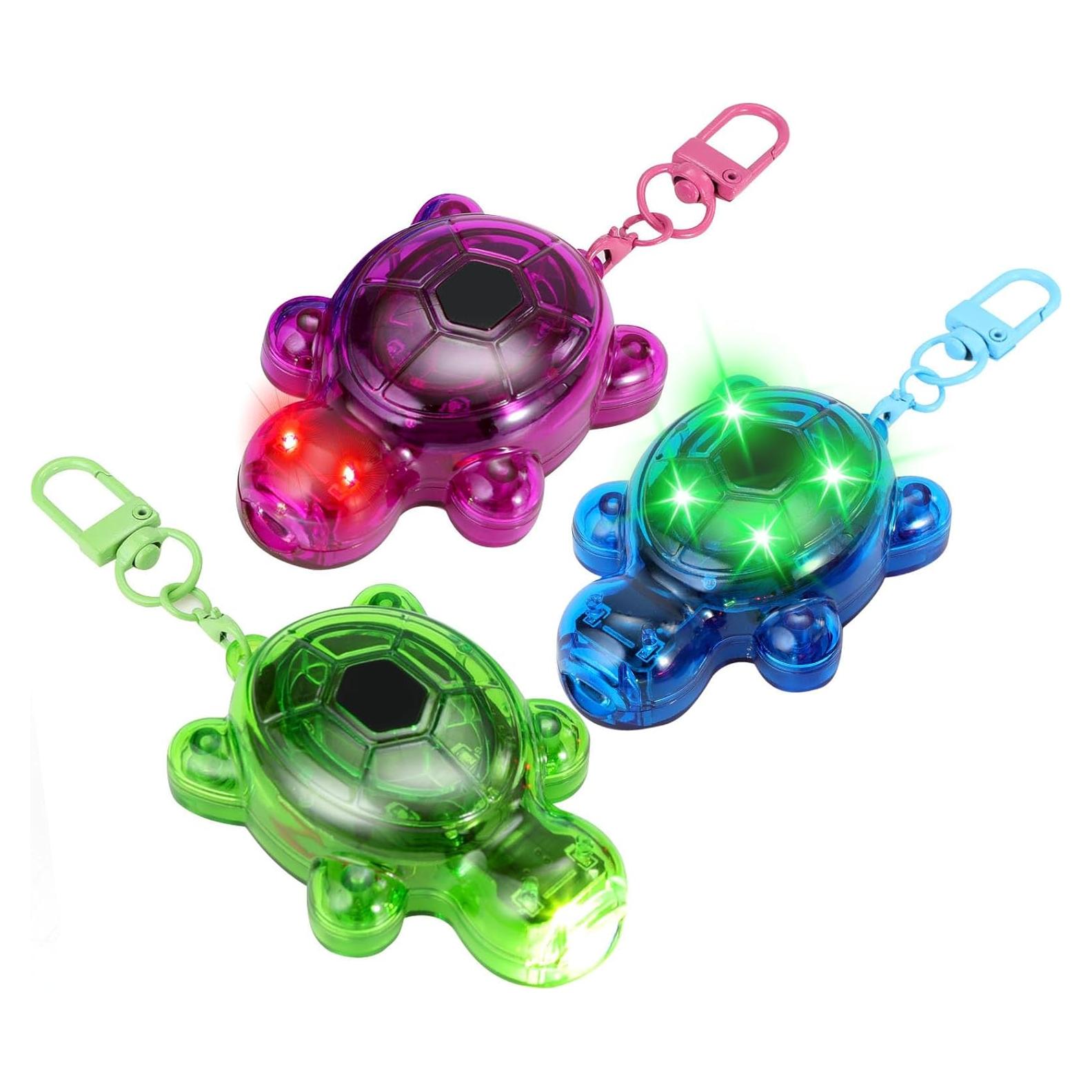 Juego de 3 Linternas de Llavero Tortuga LED Recargables