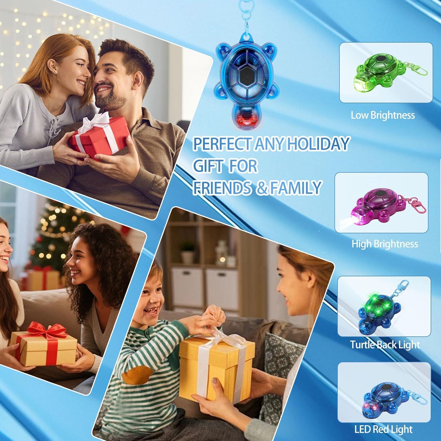 Juego de 3 Linternas de Llavero Tortuga LED Recargables