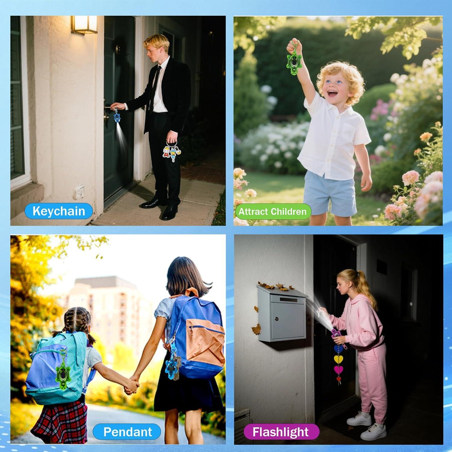 Juego de 3 Linternas de Llavero Tortuga LED Recargables