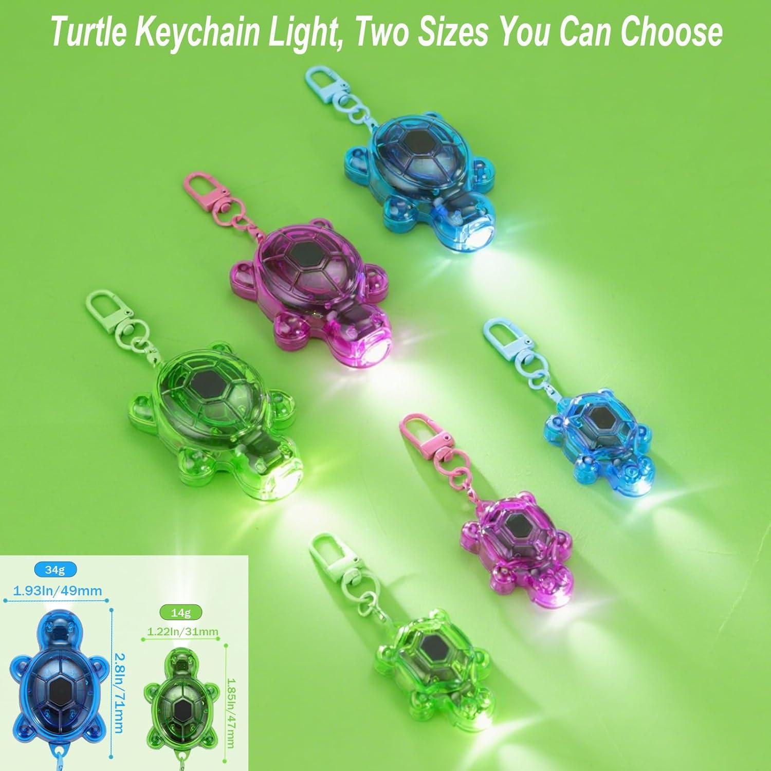 Juego de 3 Linternas de Llavero Tortuga LED Recargables