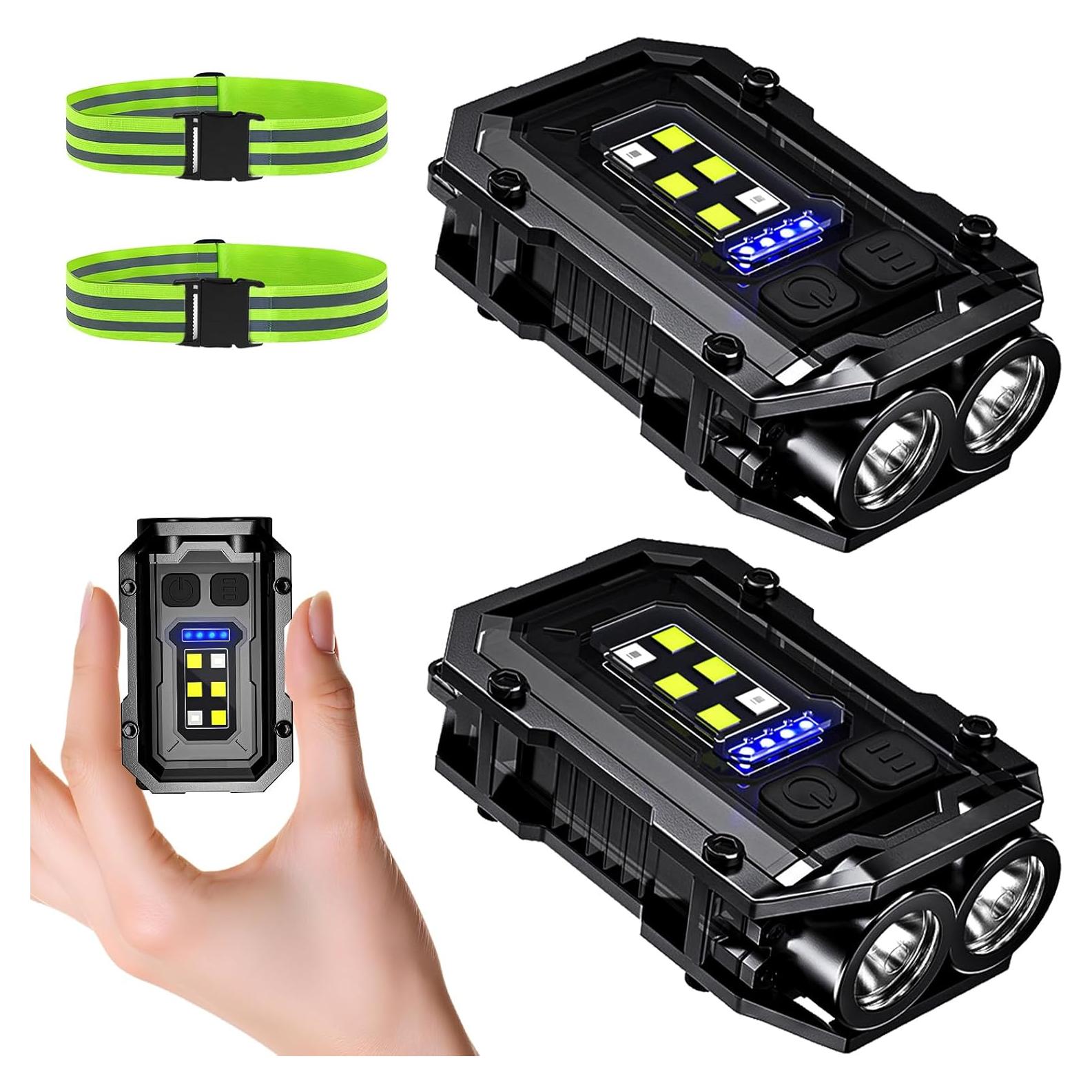 Linterna de Clip Vefhby 500LM Recargable 2Pack 8 Modos