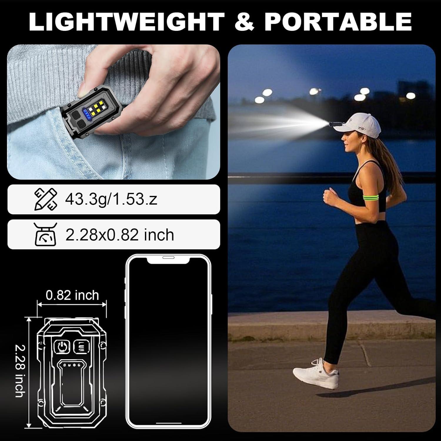 Linterna de Clip Vefhby 500LM Recargable 2Pack 8 Modos