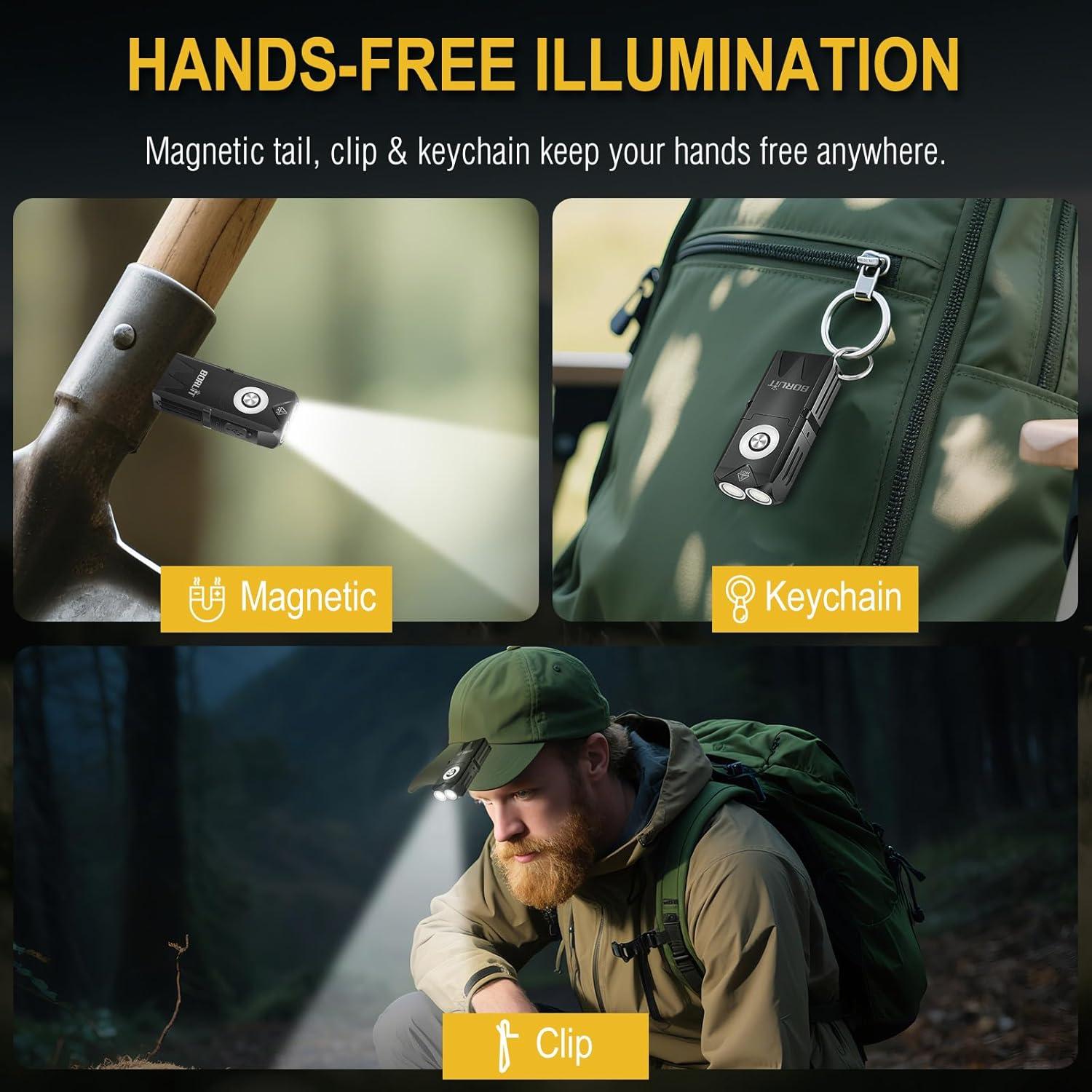 Linterna LED BORUIT EV25 Mini Recargable 650 Lúmenes IP66