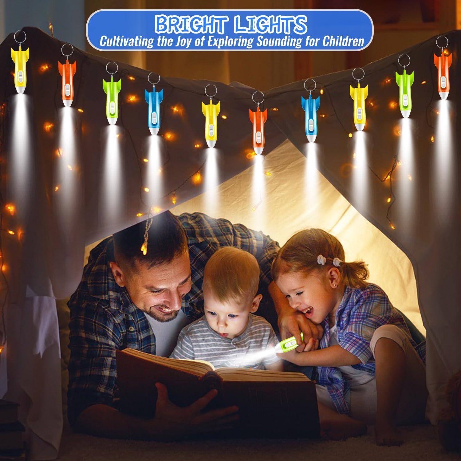 Mini Linterna Llavero LED 36 Piezas 4 Colores para Niños