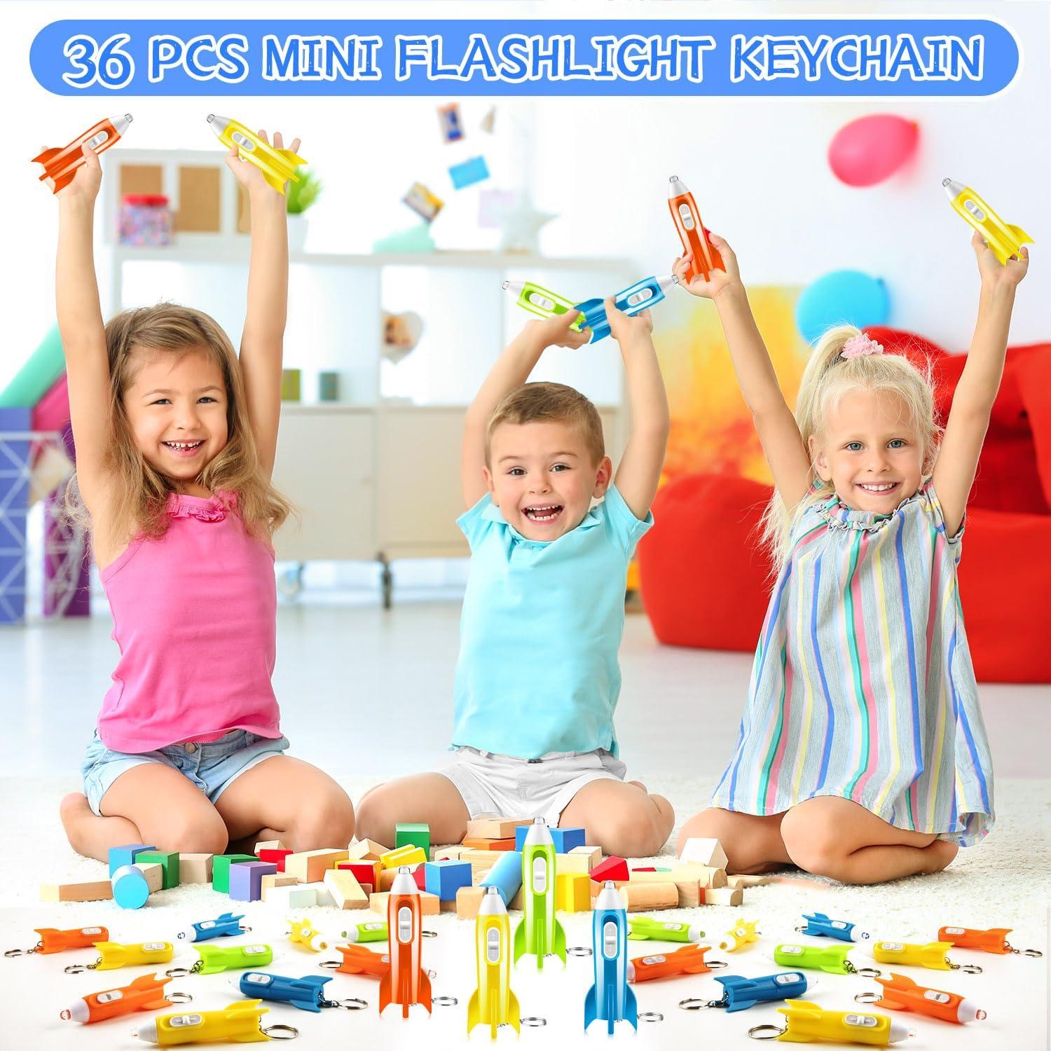 Mini Linterna Llavero LED 36 Piezas 4 Colores para Niños