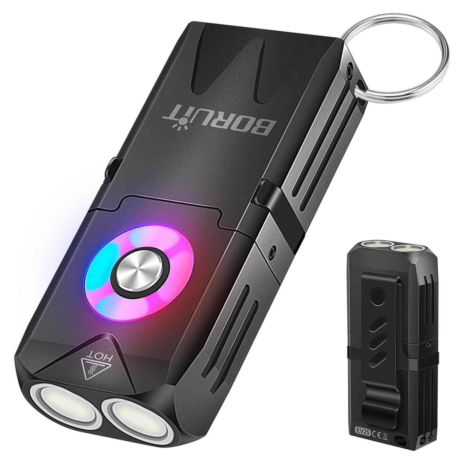 Linterna Mini BORUIT EV25 Recargable 650 Lúmenes USB-C