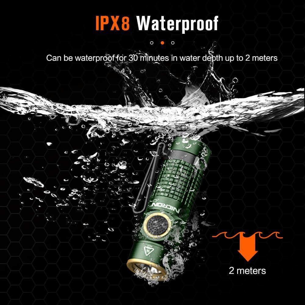 Linterna Recargable NICRON C1 EDC 1200 Lúmenes IPX8 Portátil