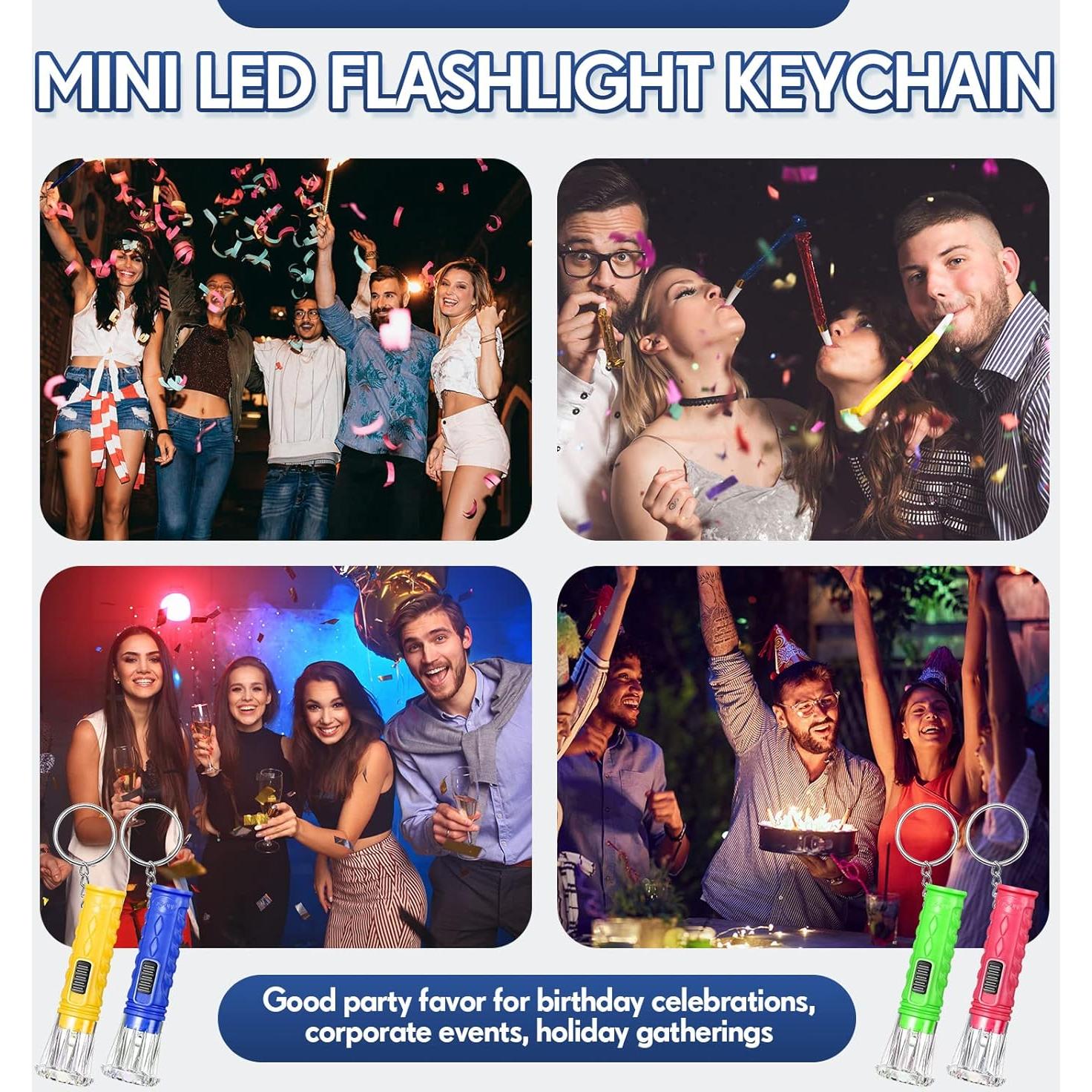 150 Mini Linternas LED Jexine Llavero Multicolor 6.6 cm