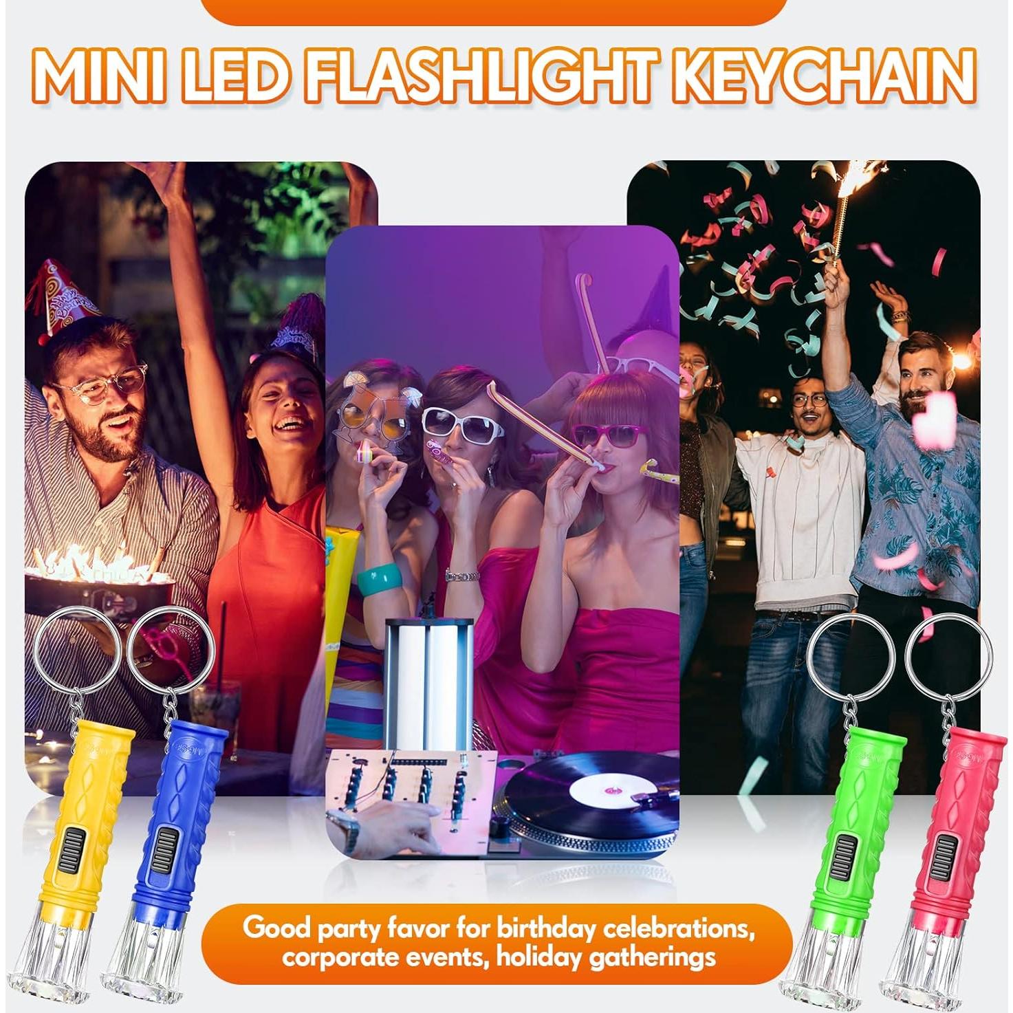 150 Mini Linternas LED Jexine Llavero Multicolor 6.6 cm