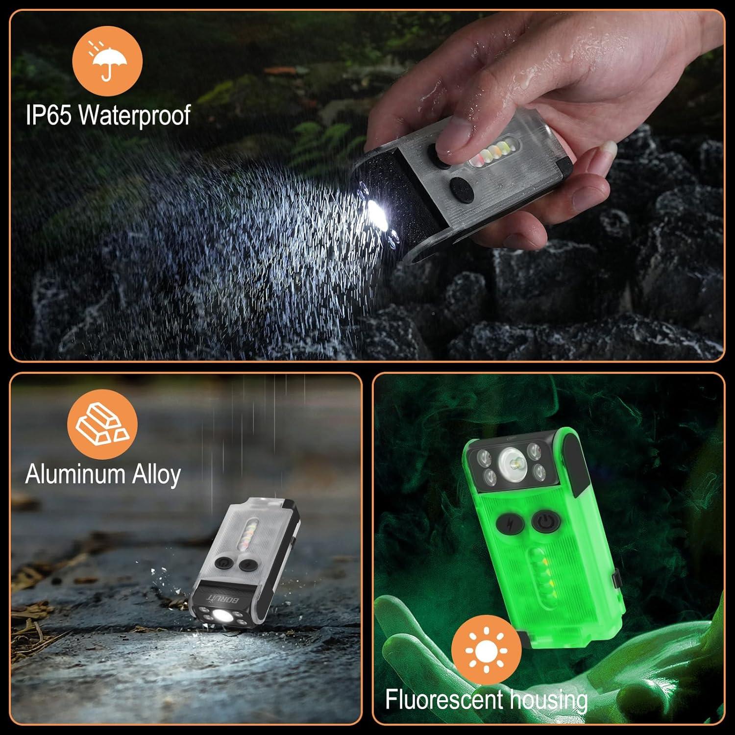 Linterna LED BORUIT V30 EDC Recargable USB 2000mAh Blanca