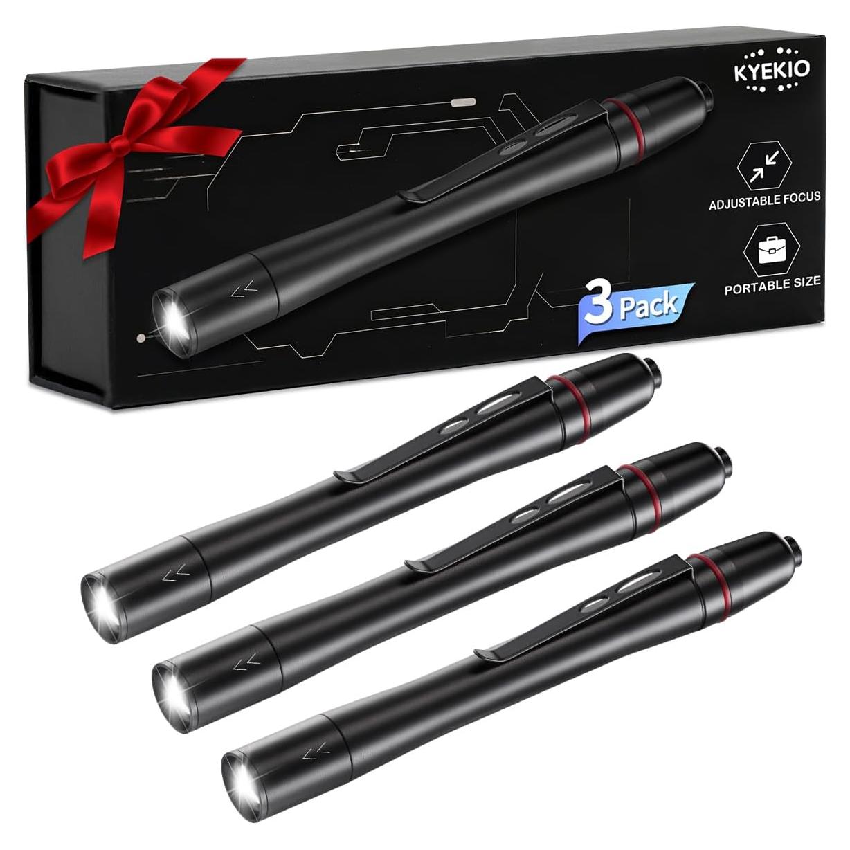 Linterna de Bolígrafo LED 3Pack Yuyao KeRun, Ajustable e Impermeable