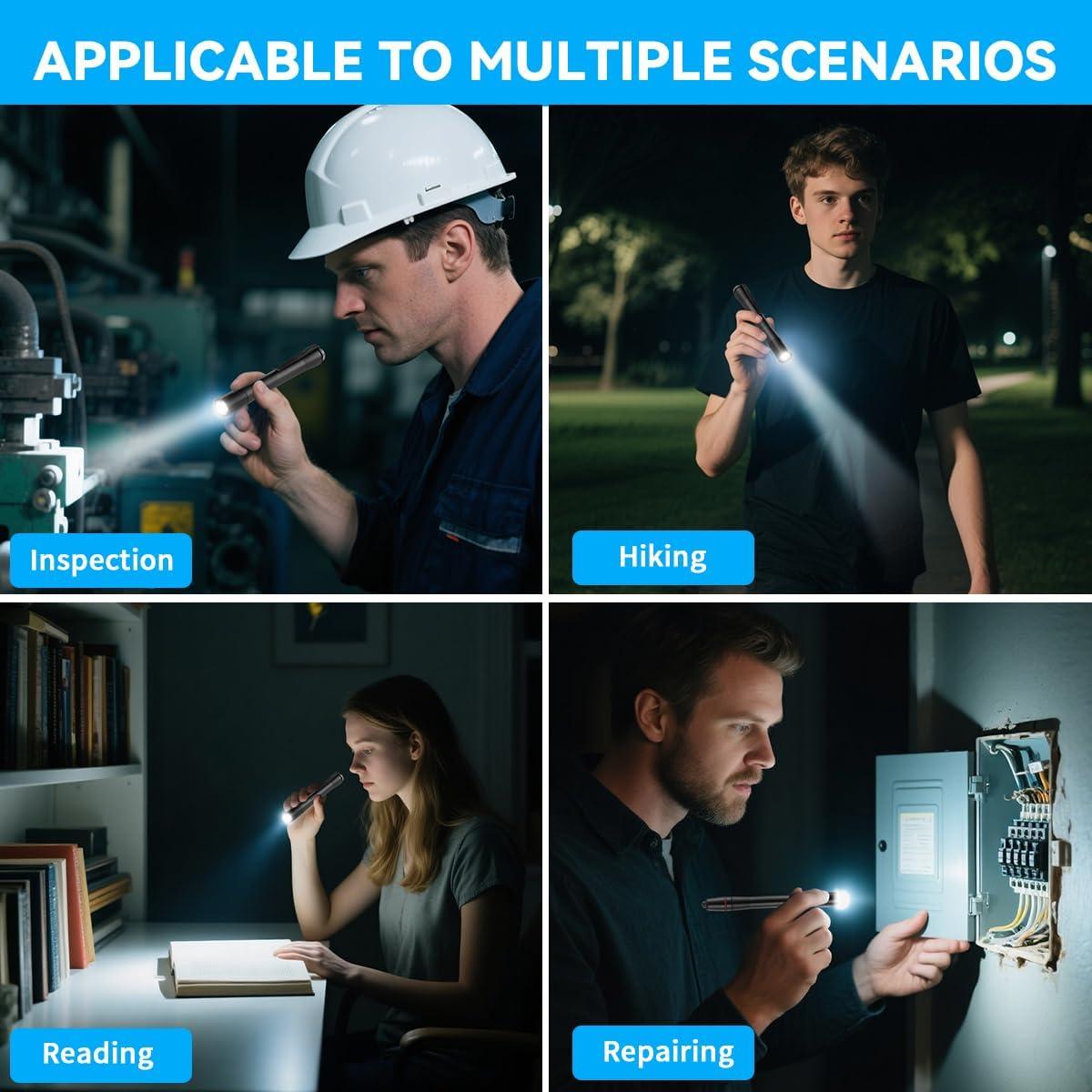 Linterna de Bolígrafo LED 3Pack Yuyao KeRun, Ajustable e Impermeable