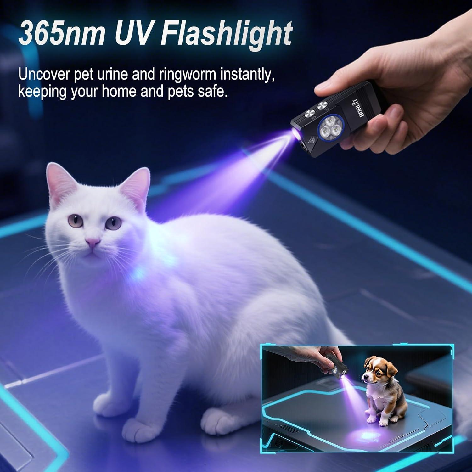 Linterna Mini BORUIT EV30 USB-C 550 Lúmenes UV 365nm IP66