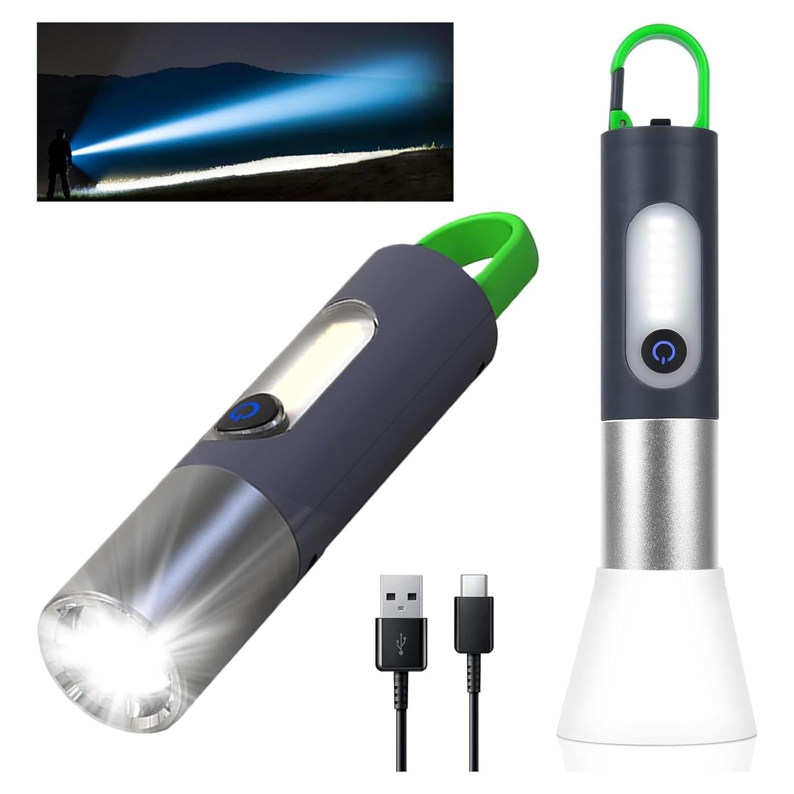 Linterna LED Recargable JAMISAY 1000 Lúmenes Zoomable IPX4