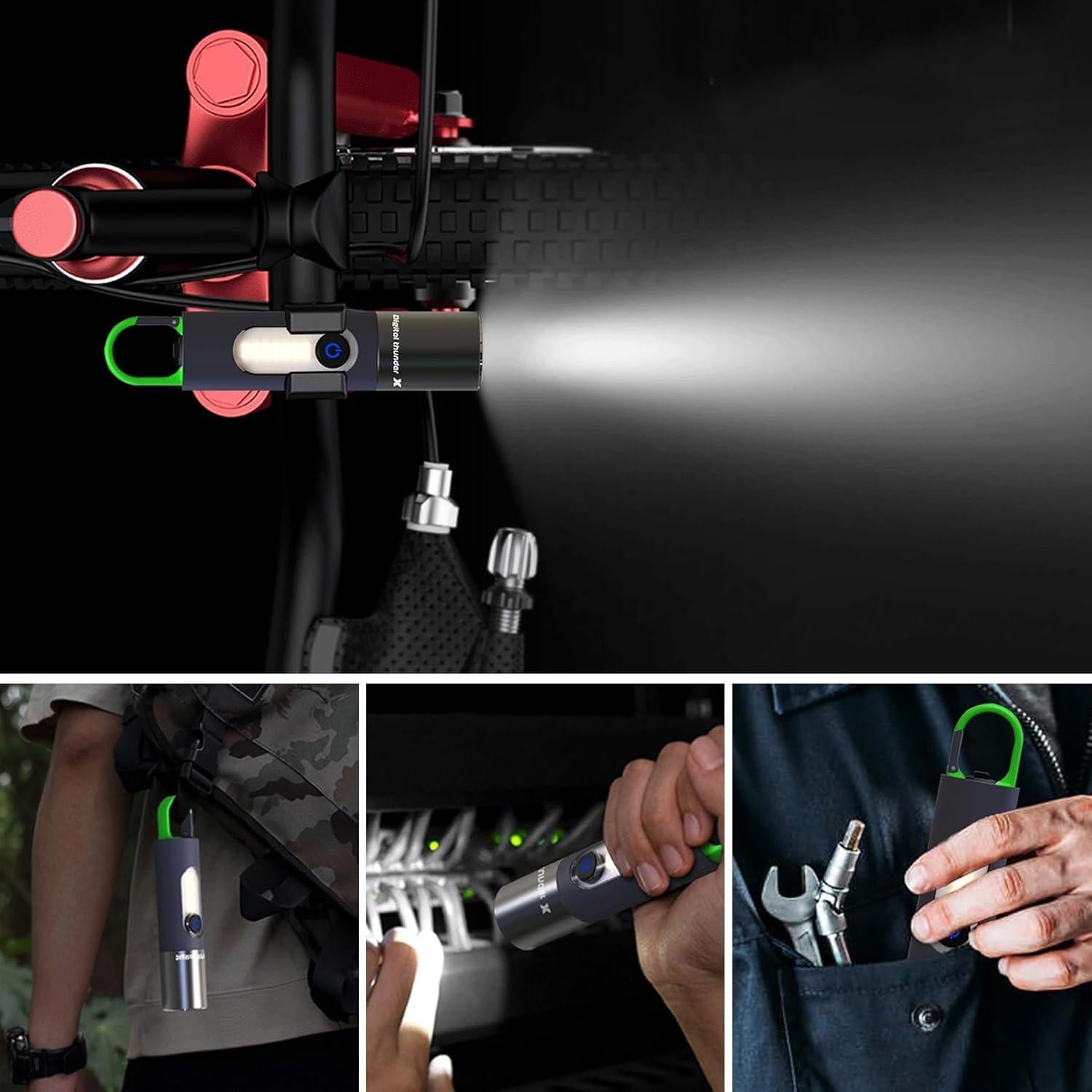 Linterna LED Recargable JAMISAY 1000 Lúmenes Zoomable IPX4