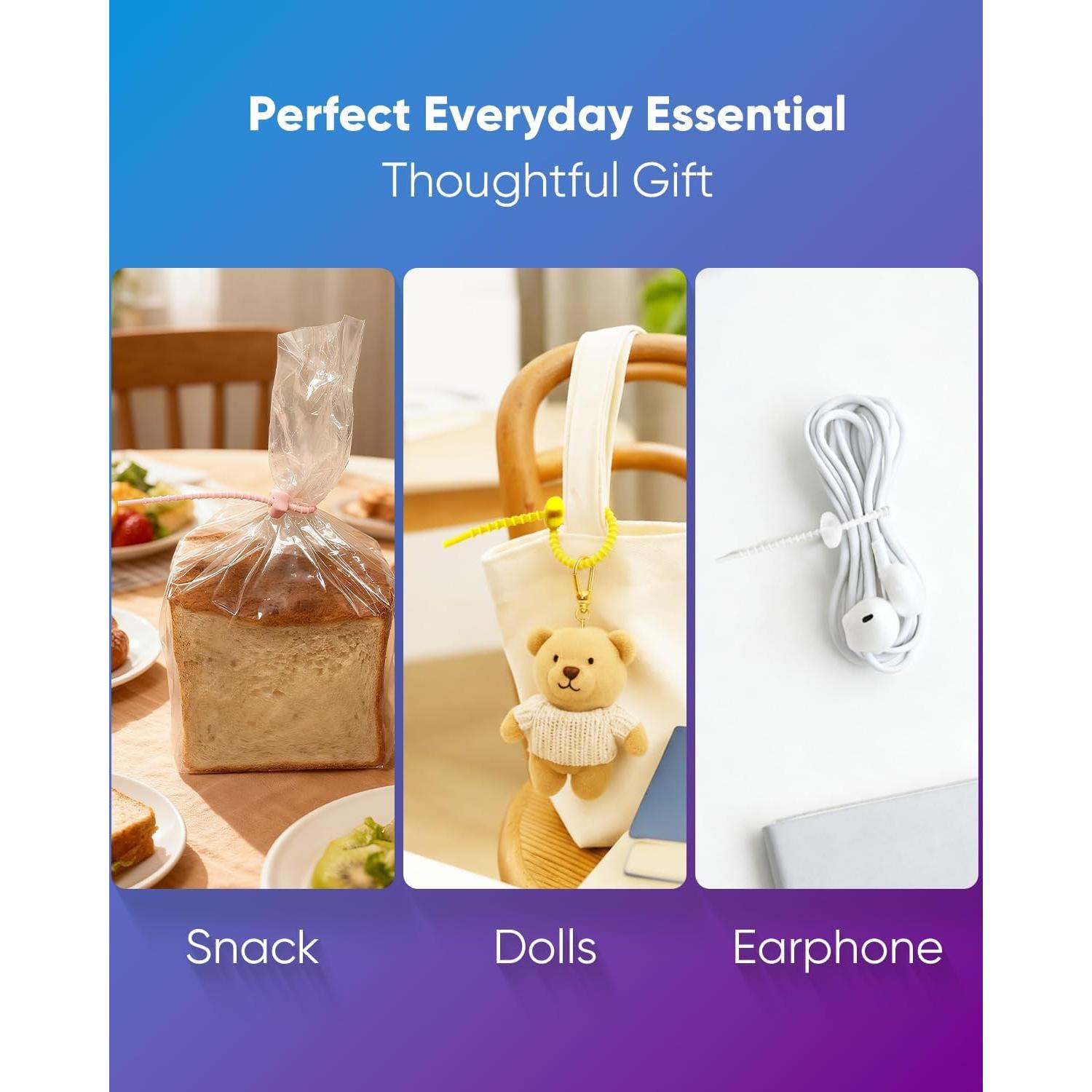 Paquete de 52 Bridas de Silicona KLKE para Organización de Cables