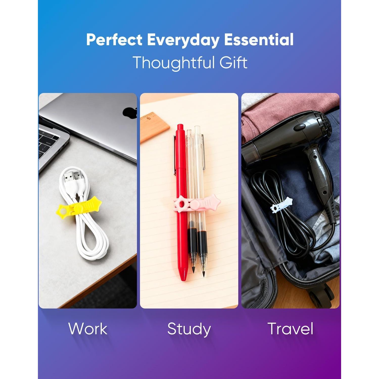 Paquete de 52 Bridas de Silicona KLKE para Organización de Cables