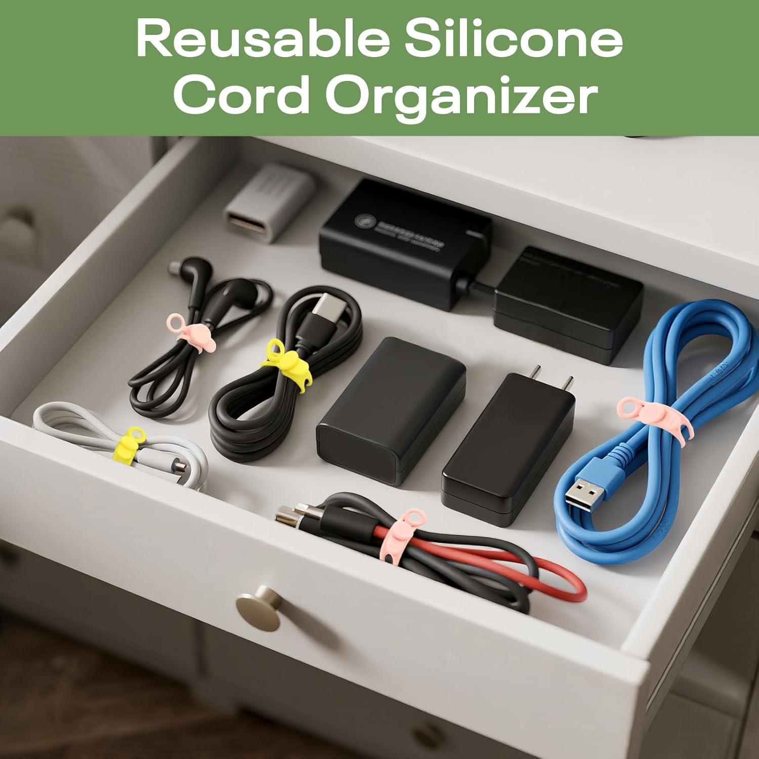 Bridas de Silicona Reutilizables CozyNestMo - 18 Piezas, 6 Colores