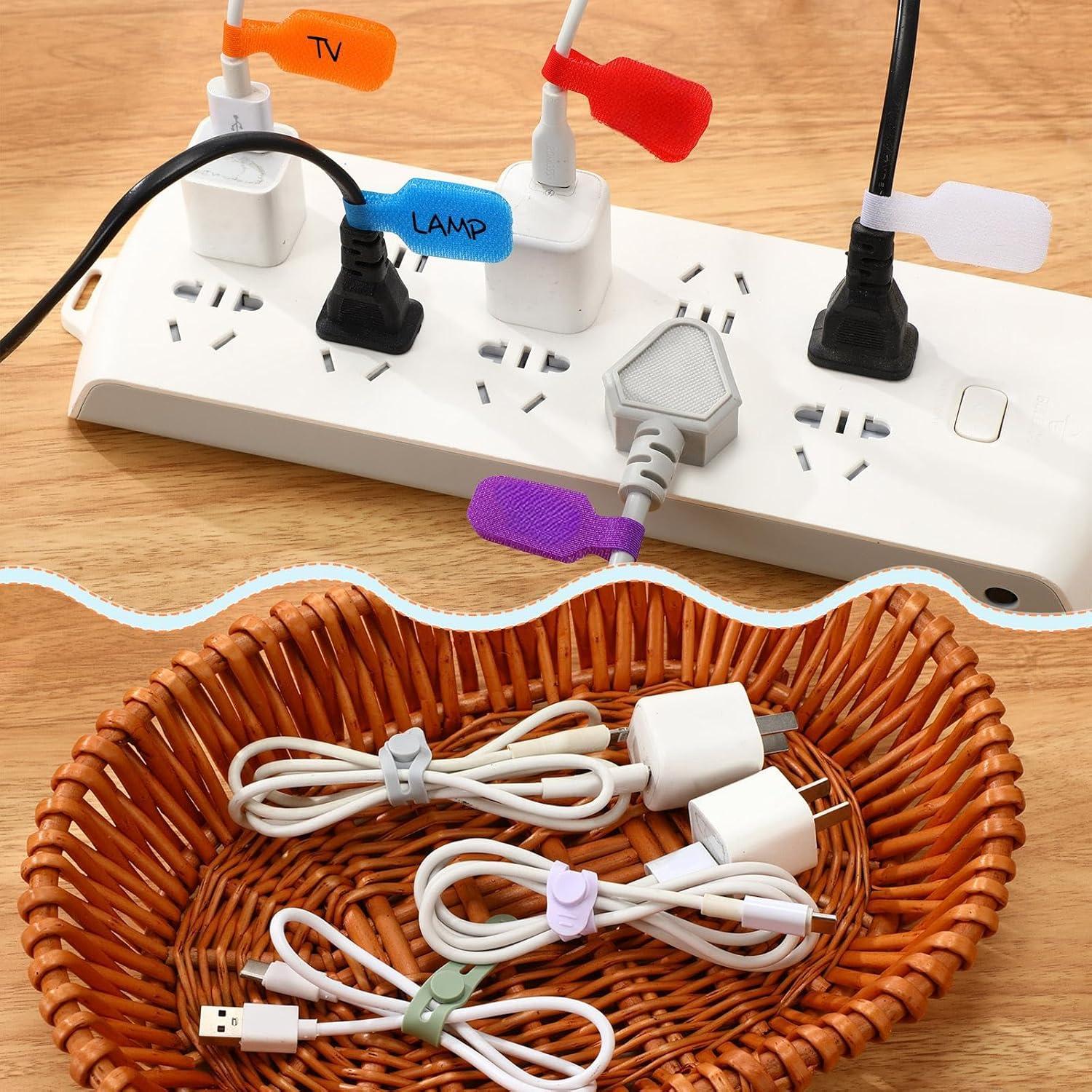 90 Pcs Organizador de Cables Multicolor Ribbonlic - Bridas y Etiquetas