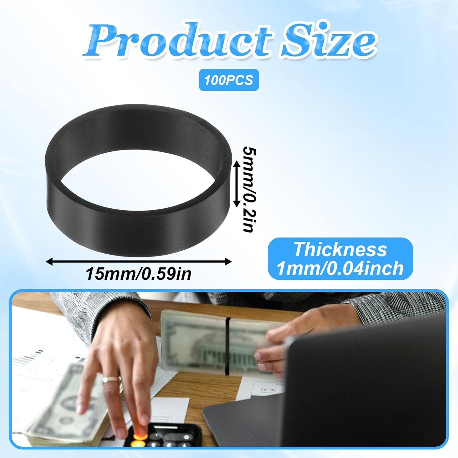 100 Bandas Elásticas de Silicona Exclaith 15mm Reutilizables