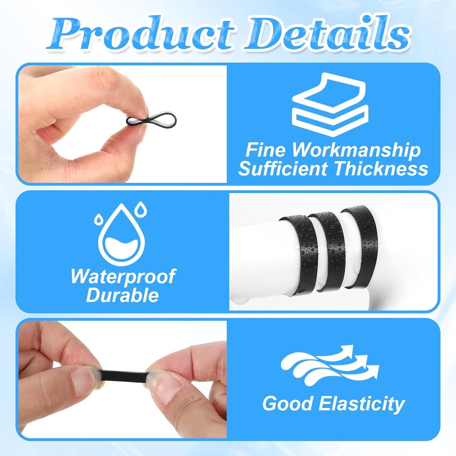 100 Bandas Elásticas de Silicona Exclaith 15mm Reutilizables