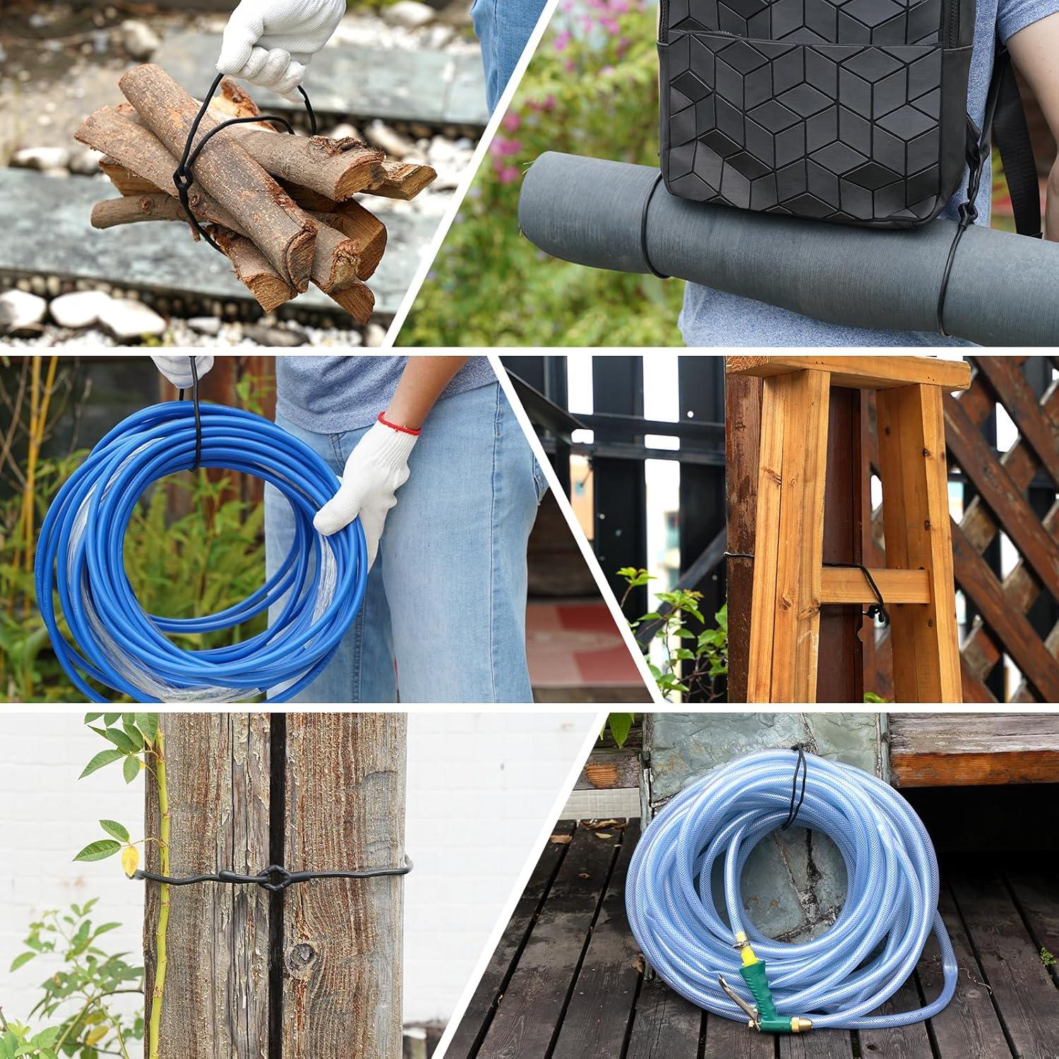 Ataduras de goma reutilizables OCTOXEQA 81 cm 8 piezas negras