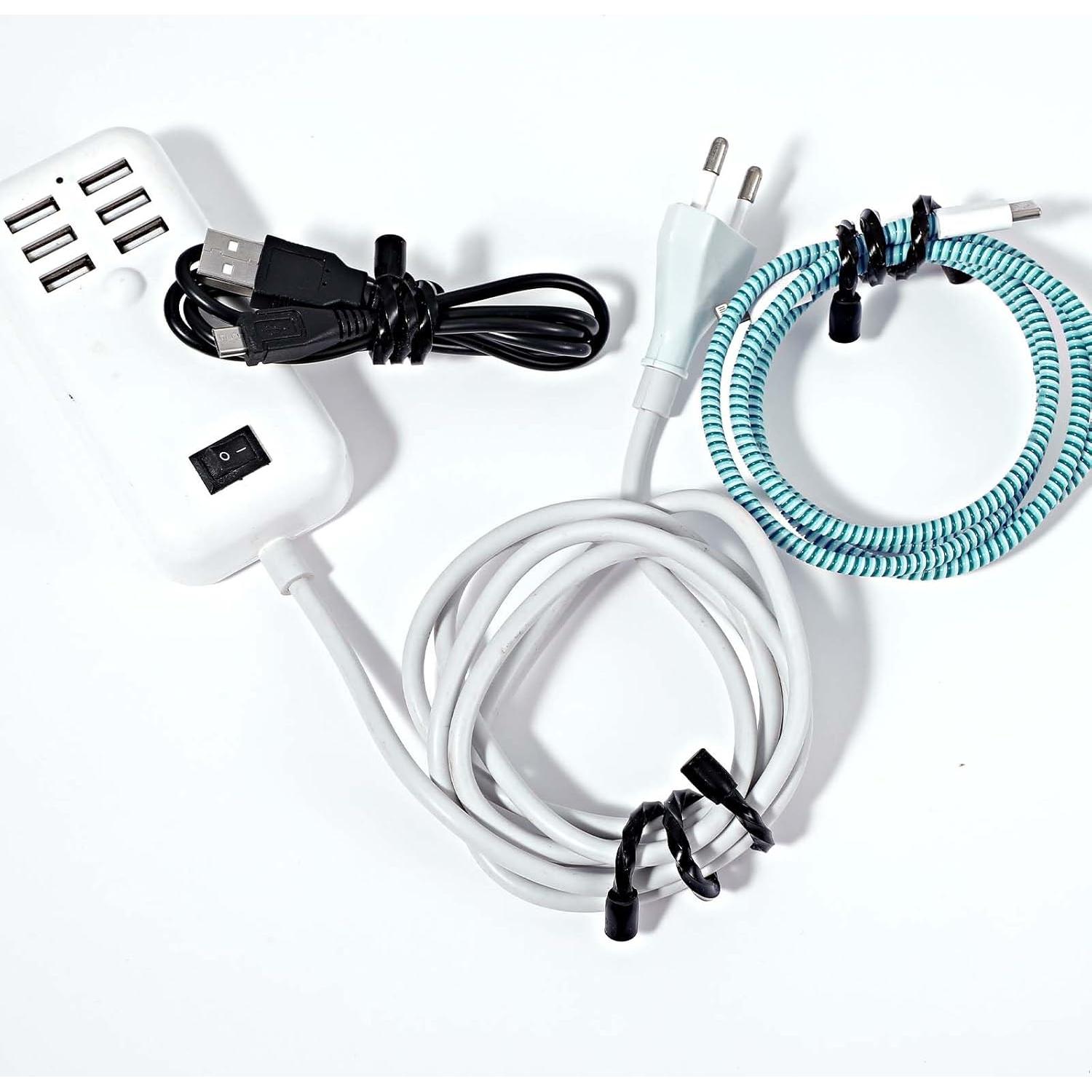 8 Correas de Cable de Silicona Reutilizables Shimmeroo Negras